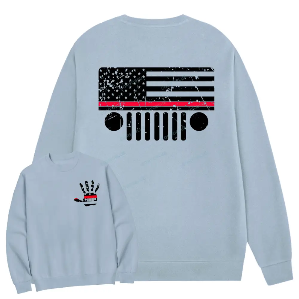 Jp Firefighter Red Line Flag Hand Palm Cotton Sweatshirt