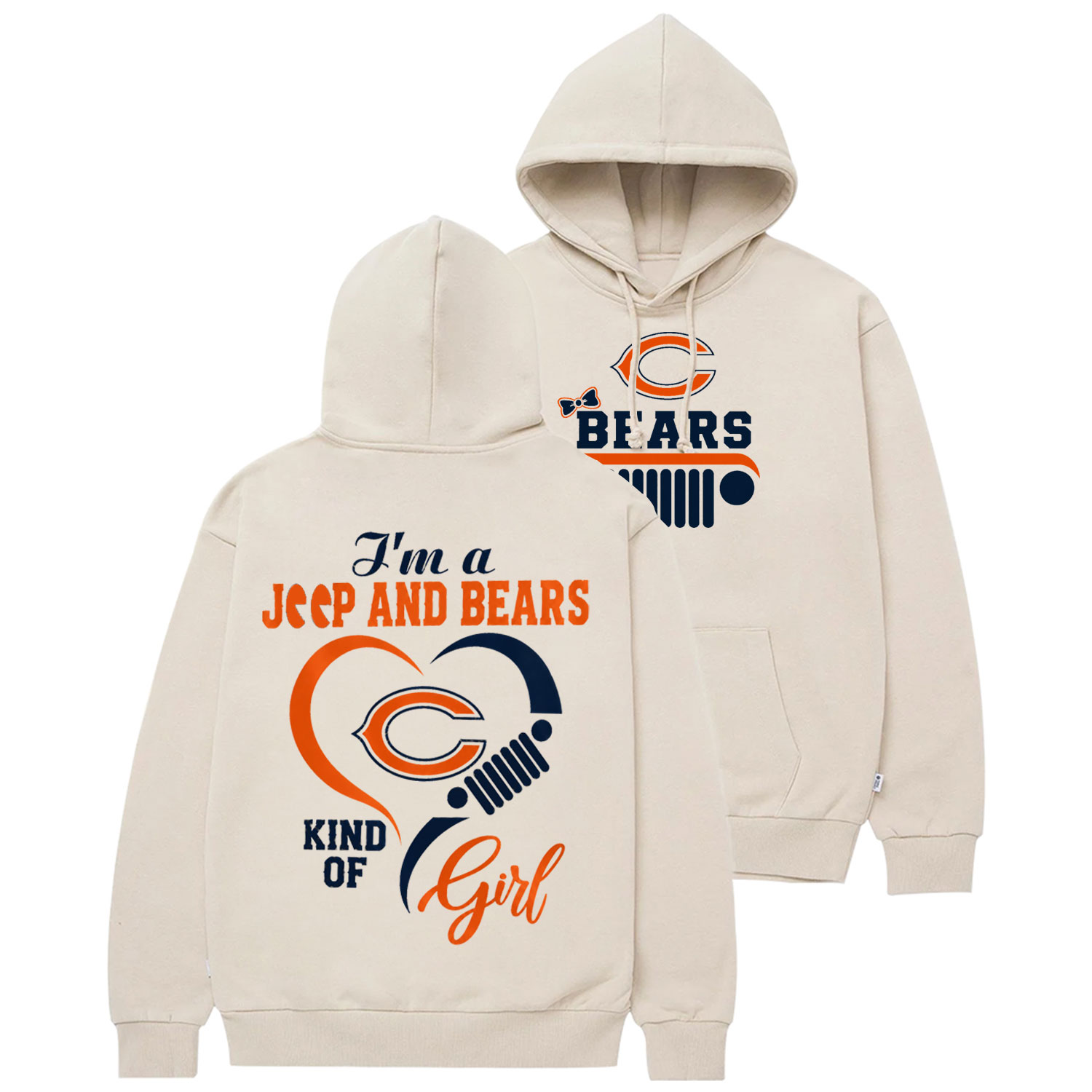 Chicago Bears I’m A Jp And Cowboys Girl Cotton Hoodie
