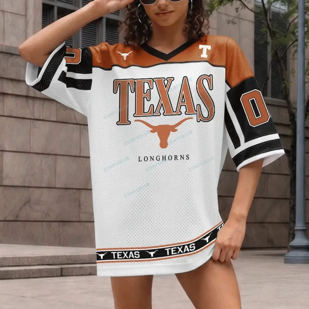 Texas Longhorns V-Neck Fashion Jersey Dress