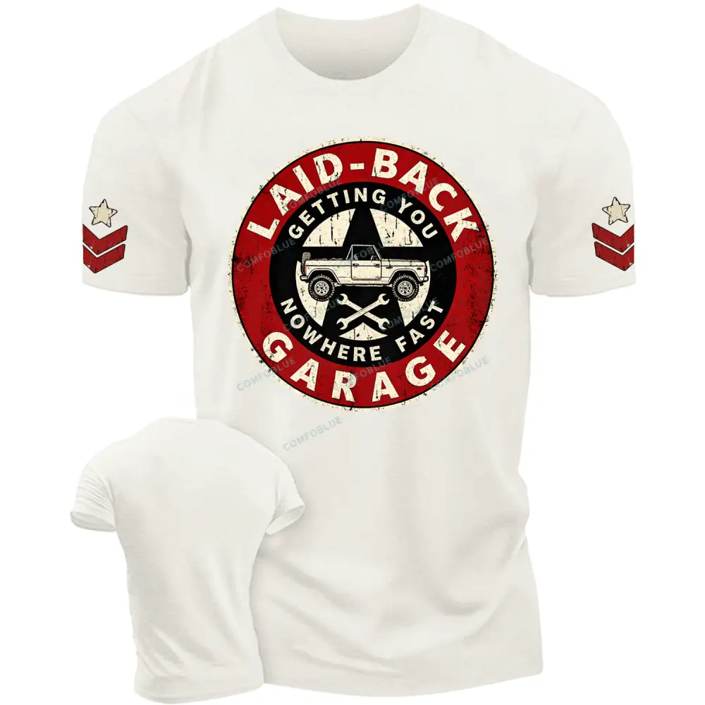 Laid-Back Garage Vintage Off-Road Cotton T-Shirt