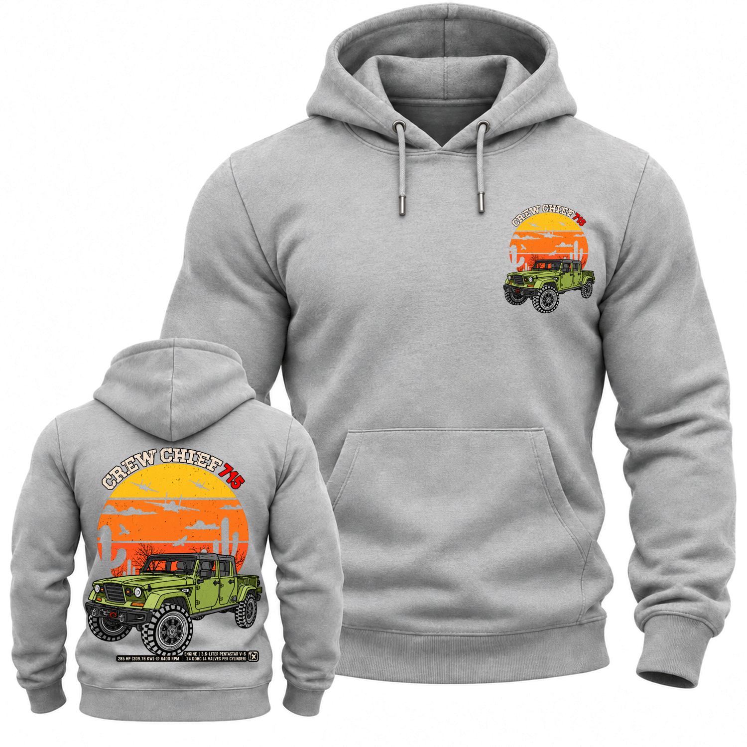4x4 Military Pickup Truck Cotton Hoodie