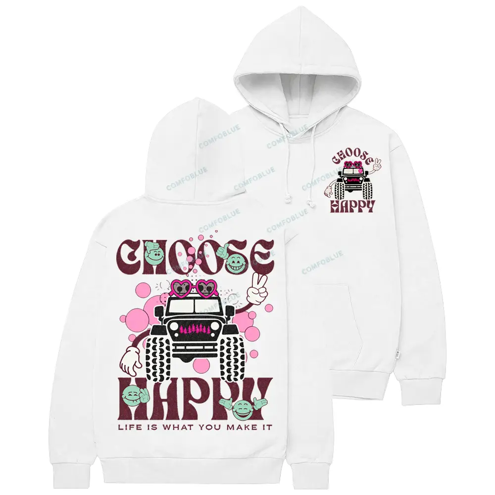 Choose Happy – Life Is What You Make It Offroad Cotton Hoodie