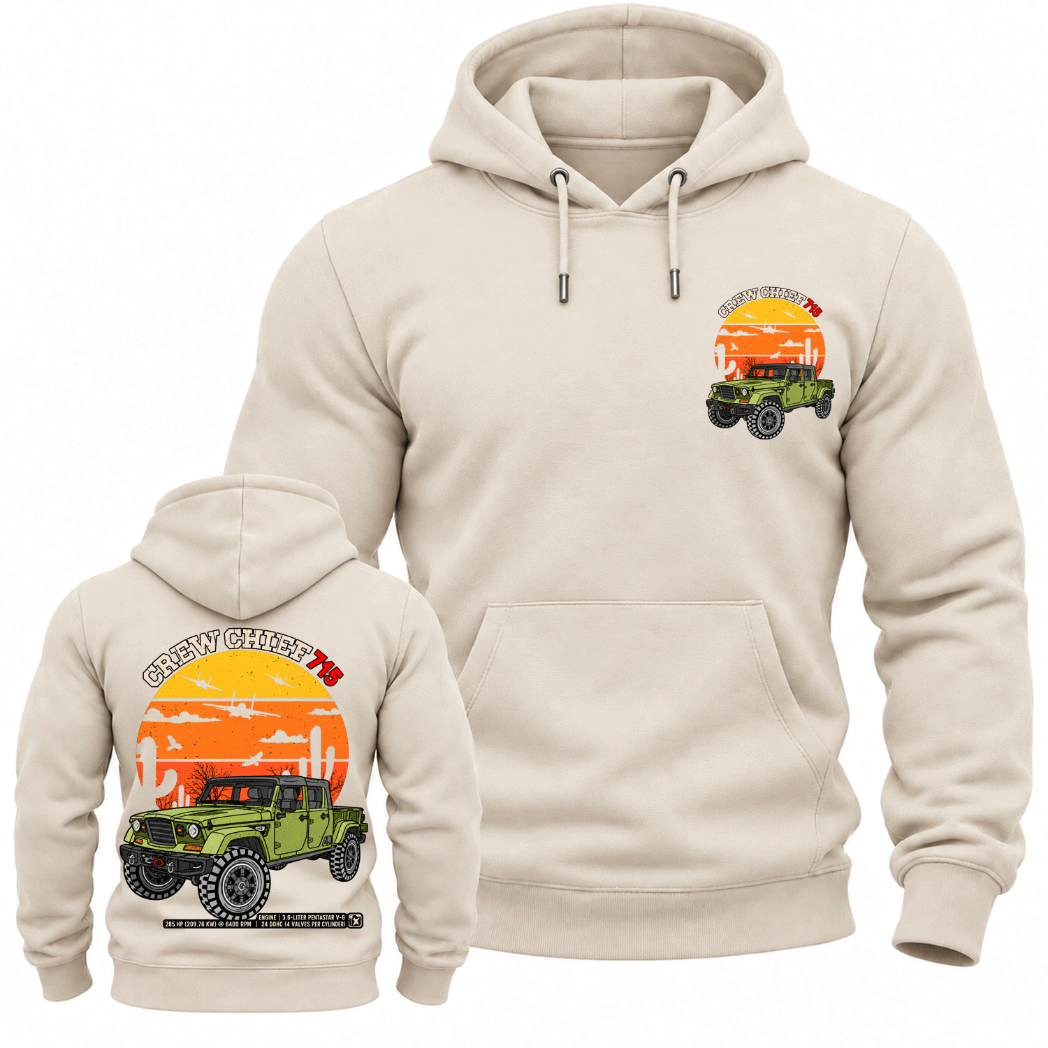 4x4 Military Pickup Truck Cotton Hoodie