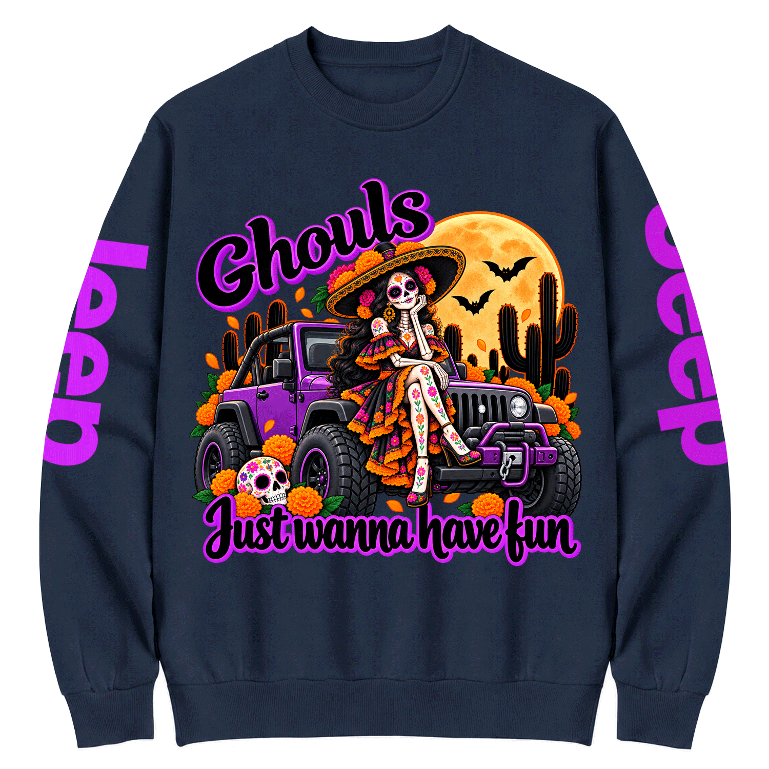 Ghouls Just Wanna Have Fun Jp Dia de los Muertos Cotton Sweatshirt