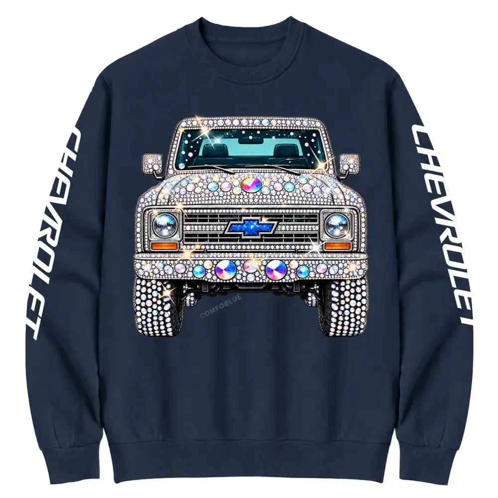 Bling Sparkle Rhinestone K5 Blazer Chevvvy Cotton Sweatshirt