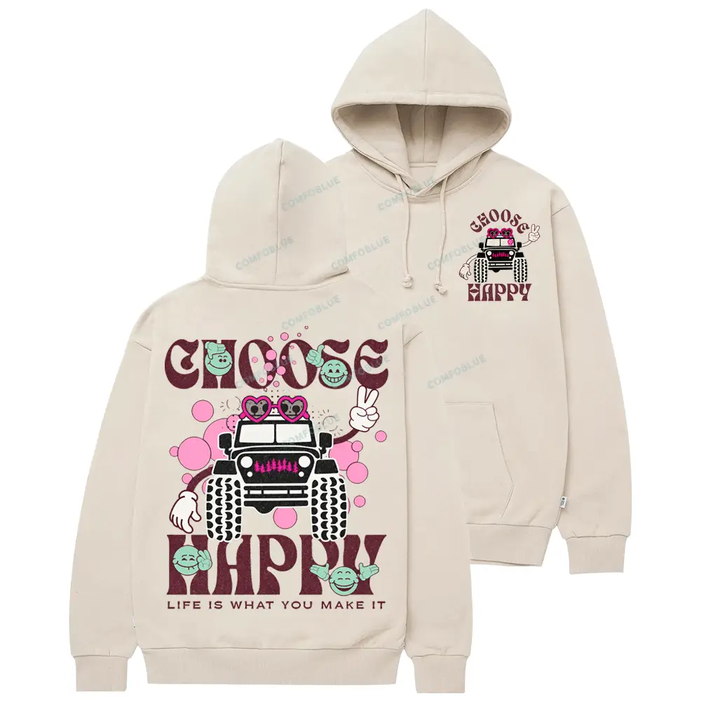 Choose Happy – Life Is What You Make It Offroad Cotton Hoodie