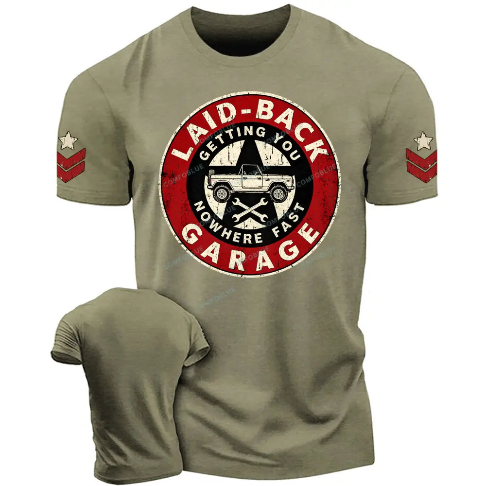 Laid-Back Garage Vintage Off-Road Cotton T-Shirt