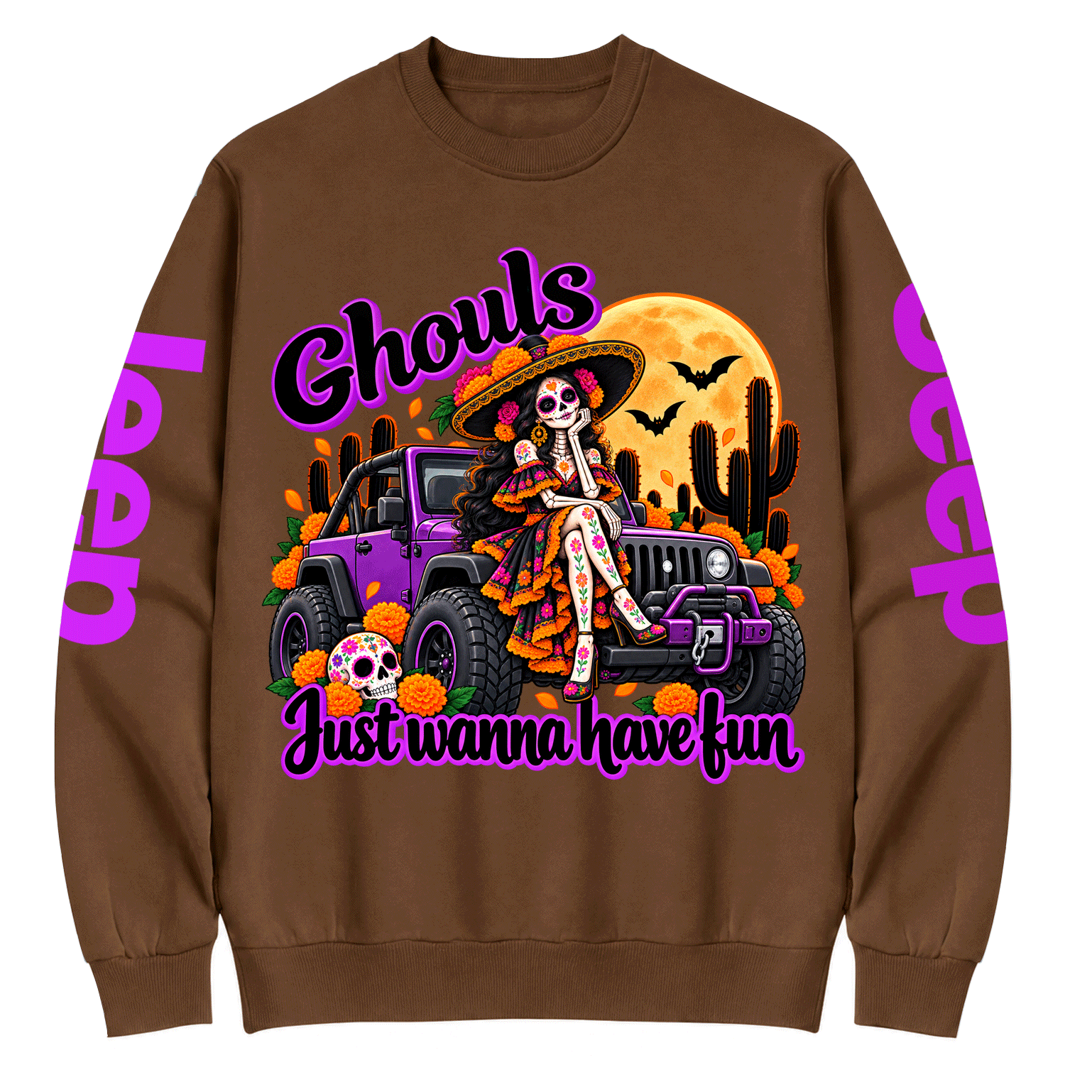 Ghouls Just Wanna Have Fun Jp Dia de los Muertos Cotton Sweatshirt