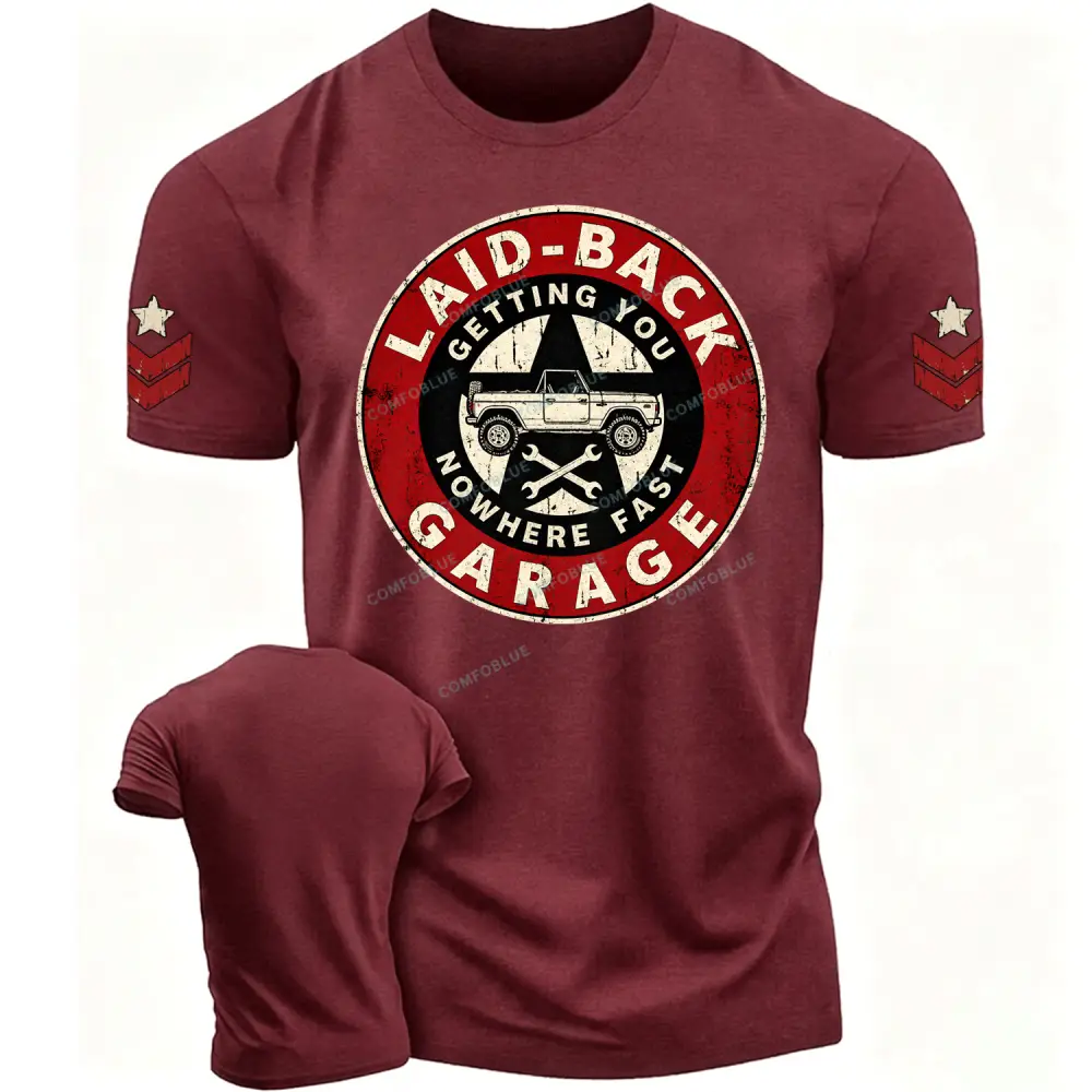 Laid-Back Garage Vintage Off-Road Cotton T-Shirt
