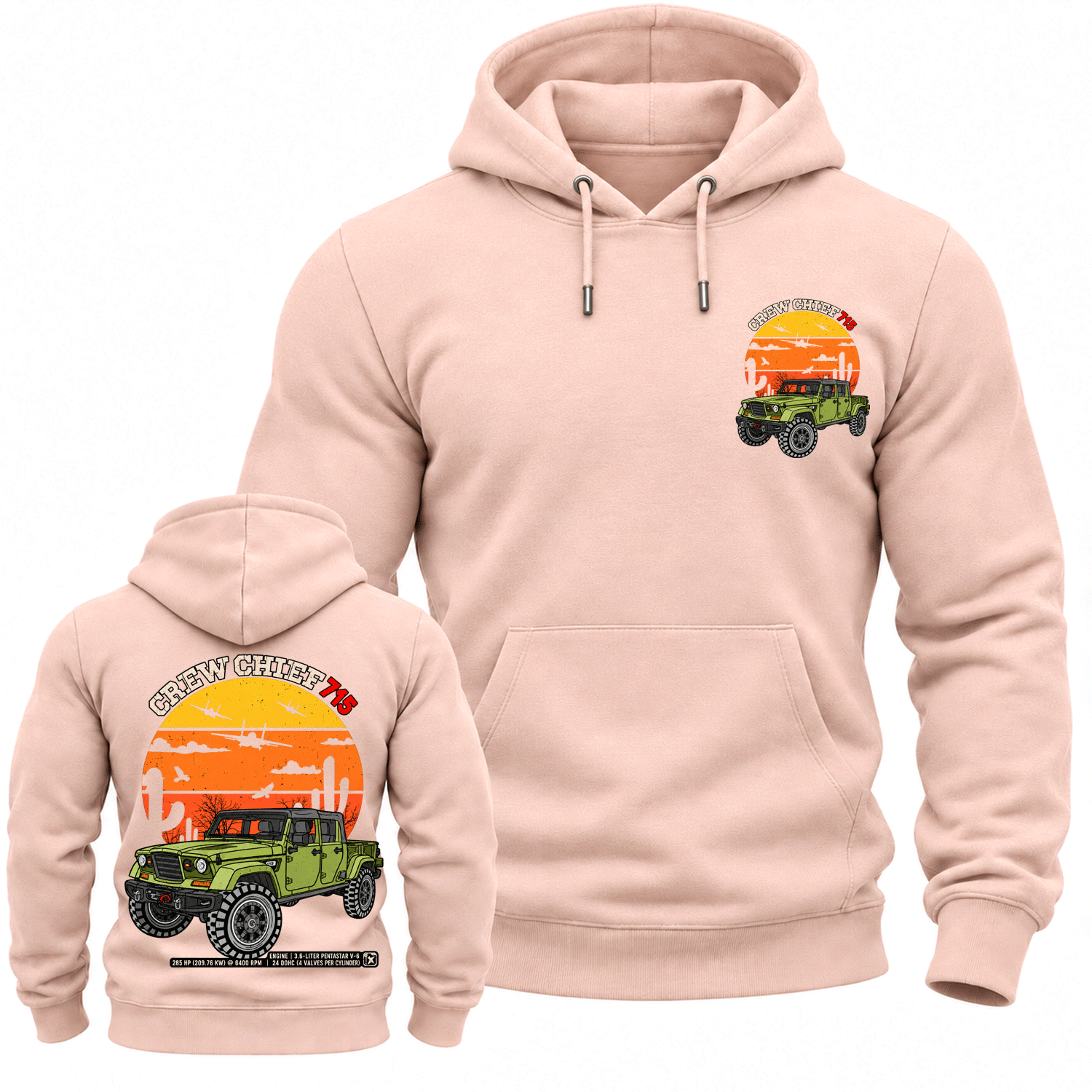 4x4 Military Pickup Truck Cotton Hoodie
