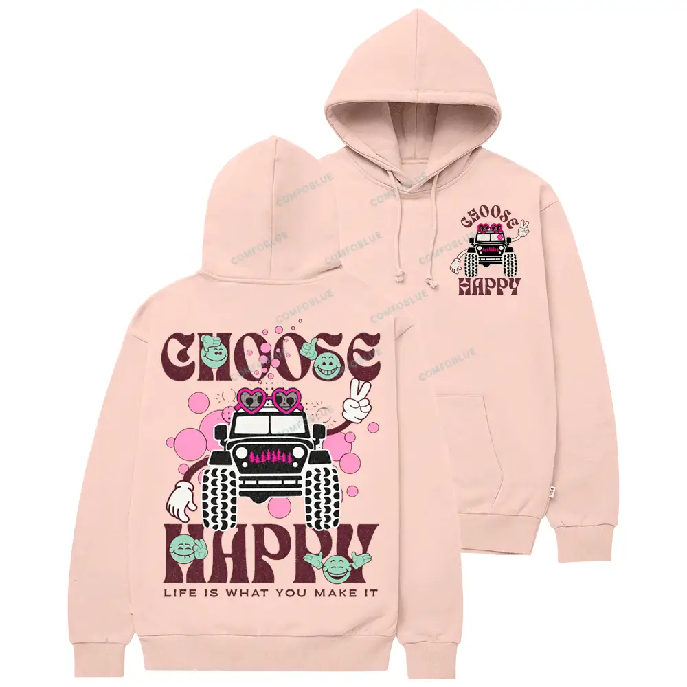Choose Happy – Life Is What You Make It Offroad Cotton Hoodie