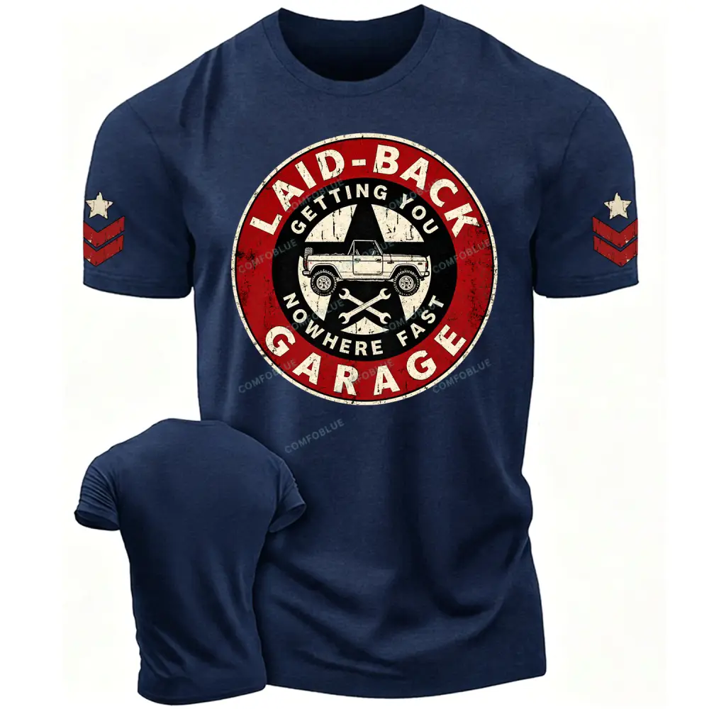 Laid-Back Garage Vintage Off-Road Cotton T-Shirt