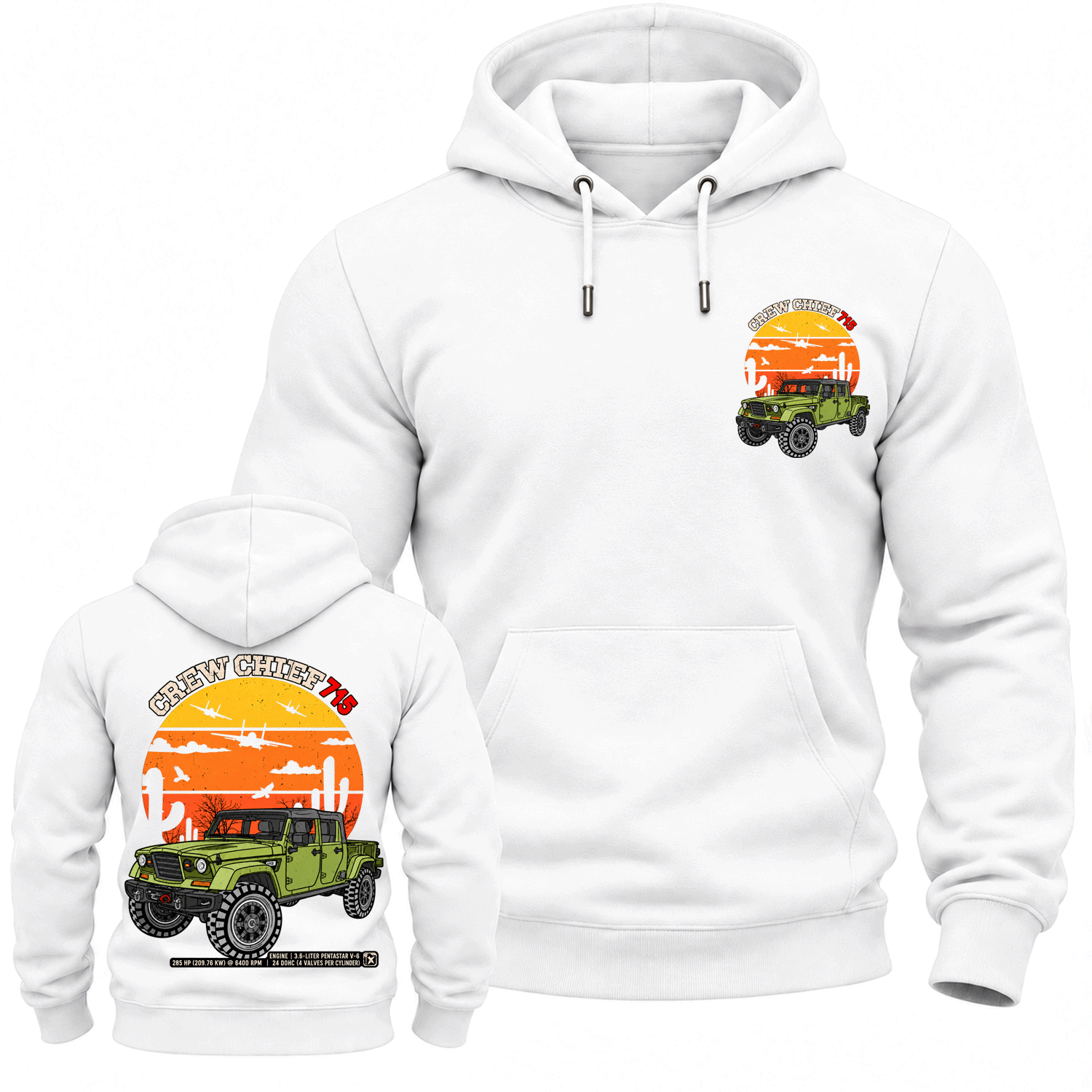 4x4 Military Pickup Truck Cotton Hoodie