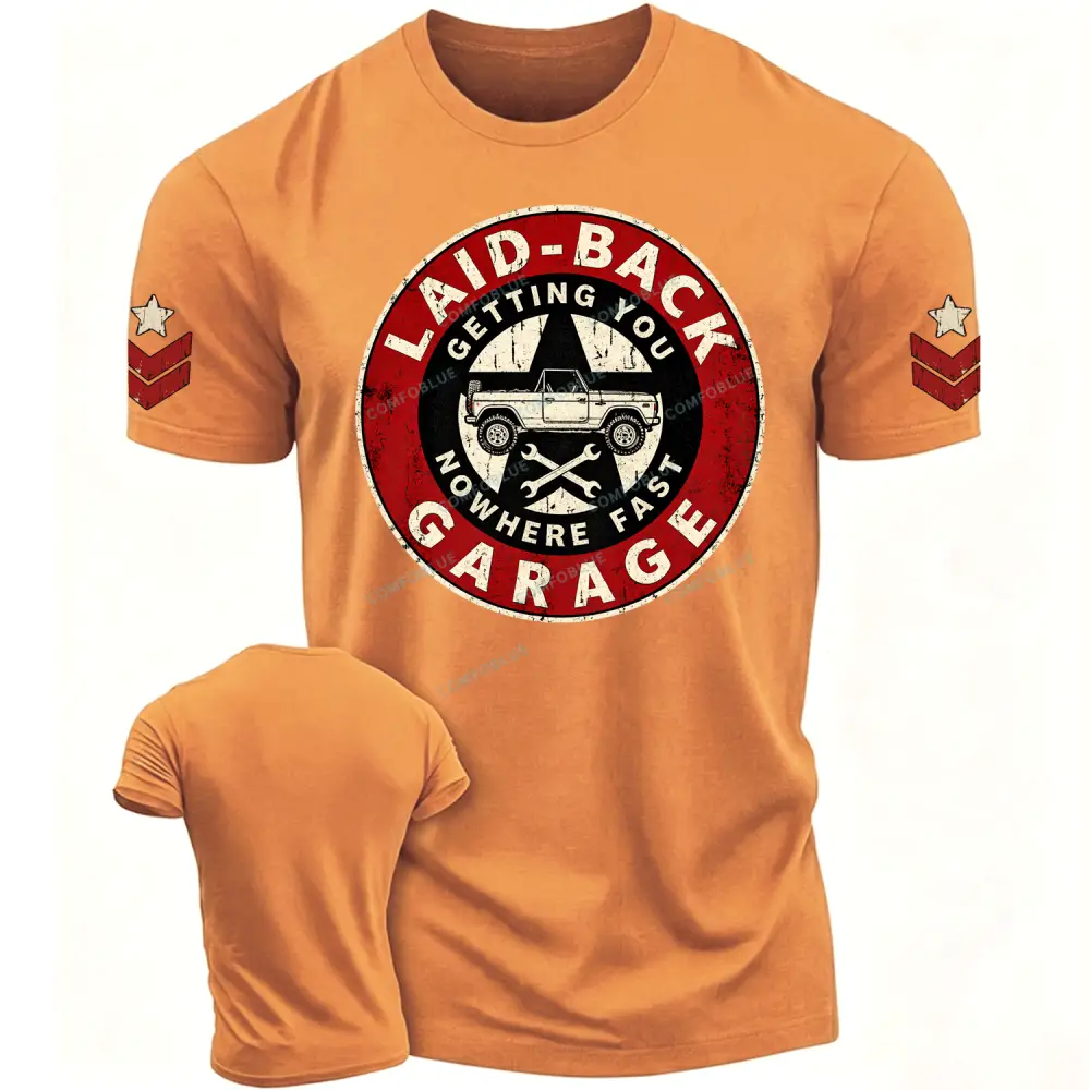 Laid-Back Garage Vintage Off-Road Cotton T-Shirt