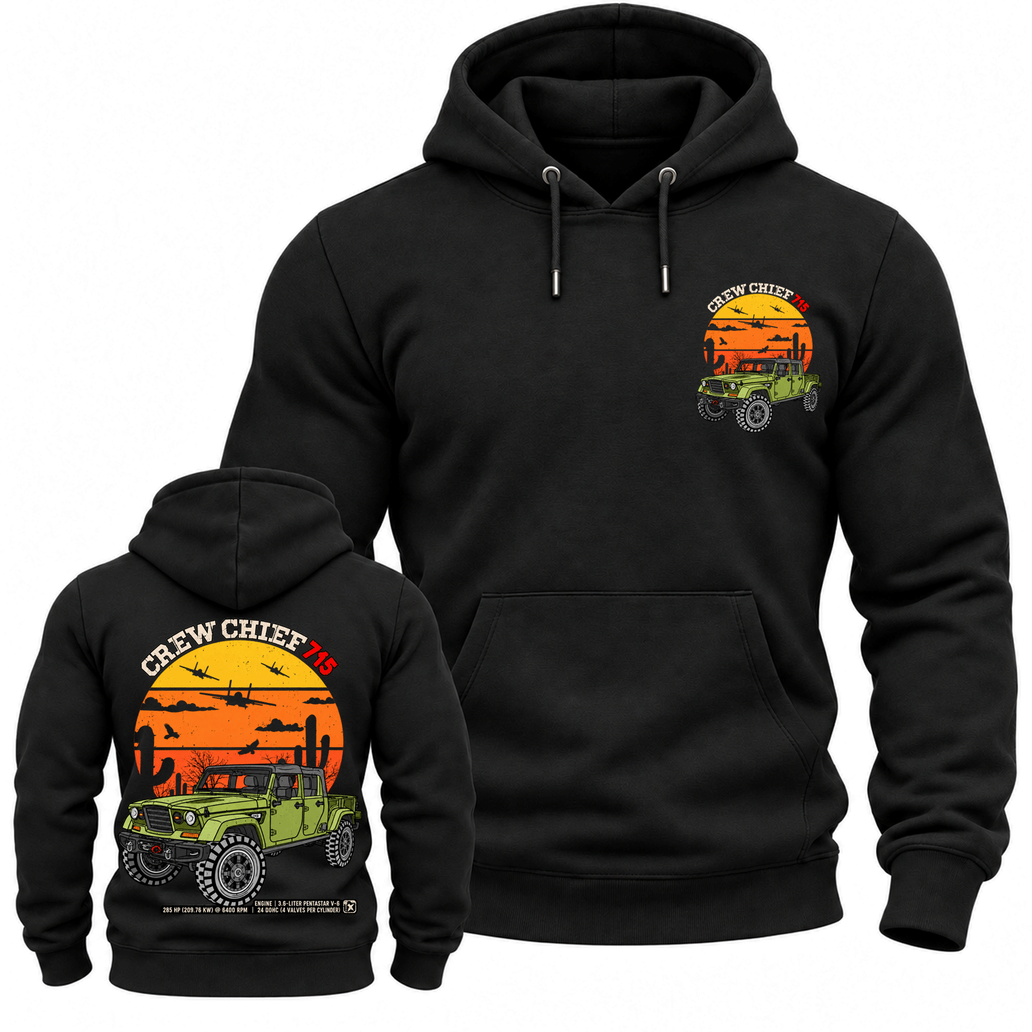 4x4 Military Pickup Truck Cotton Hoodie