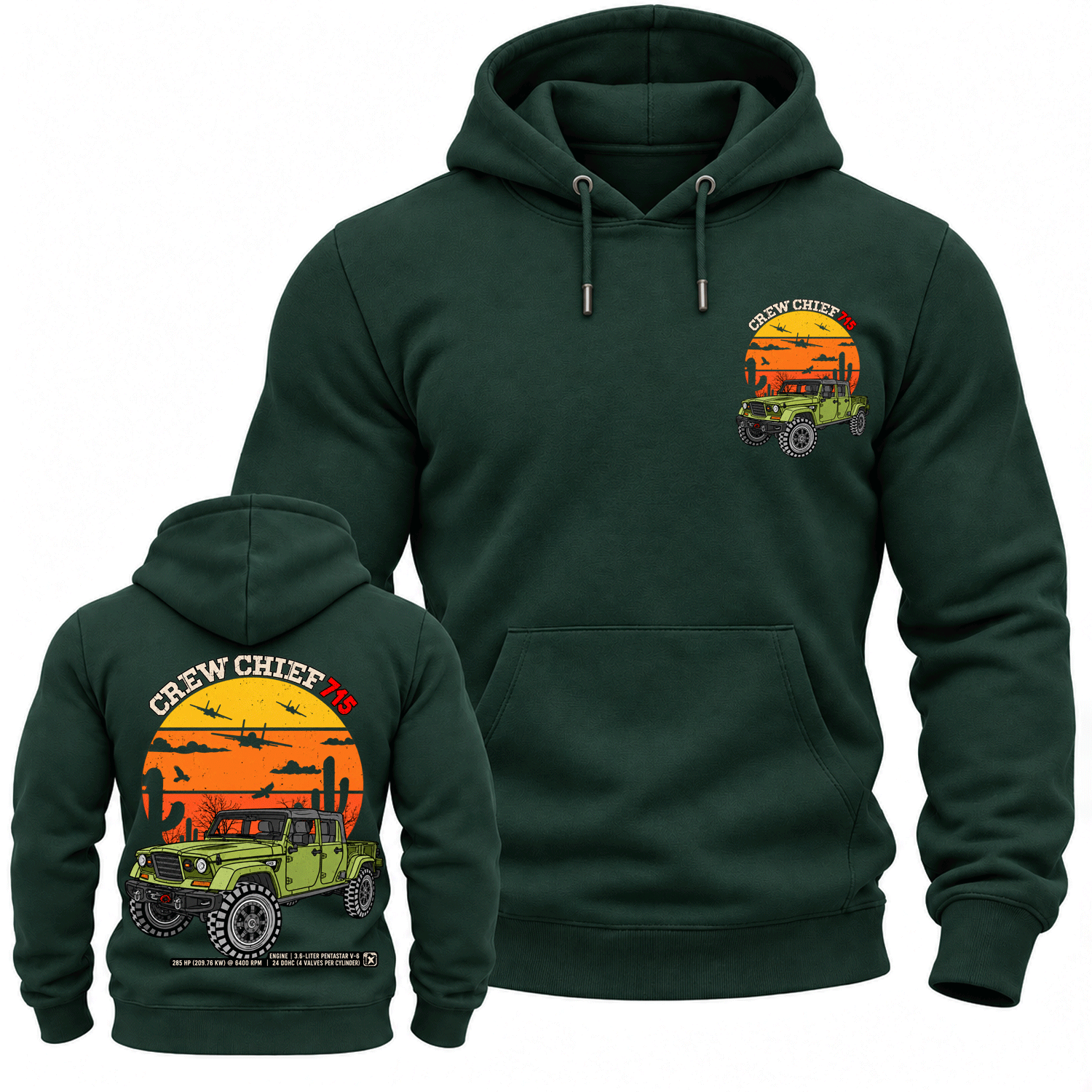 4x4 Military Pickup Truck Cotton Hoodie
