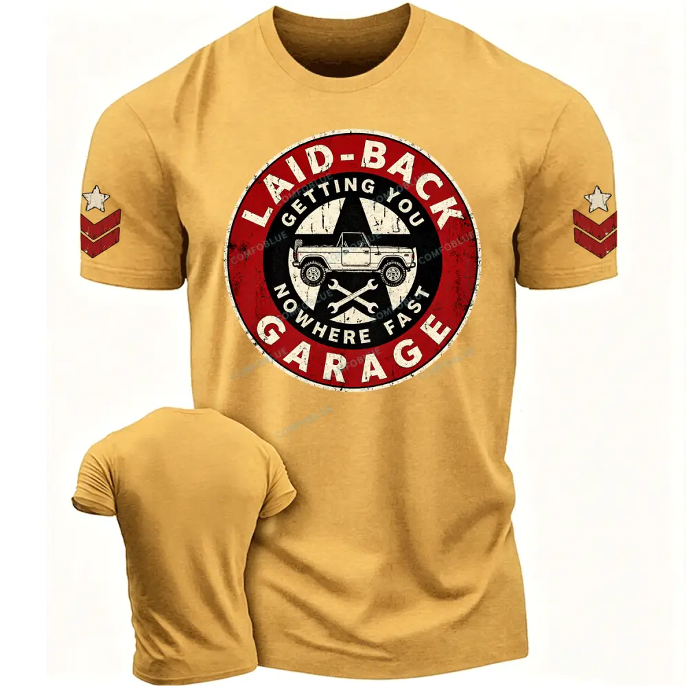 Laid-Back Garage Vintage Off-Road Cotton T-Shirt