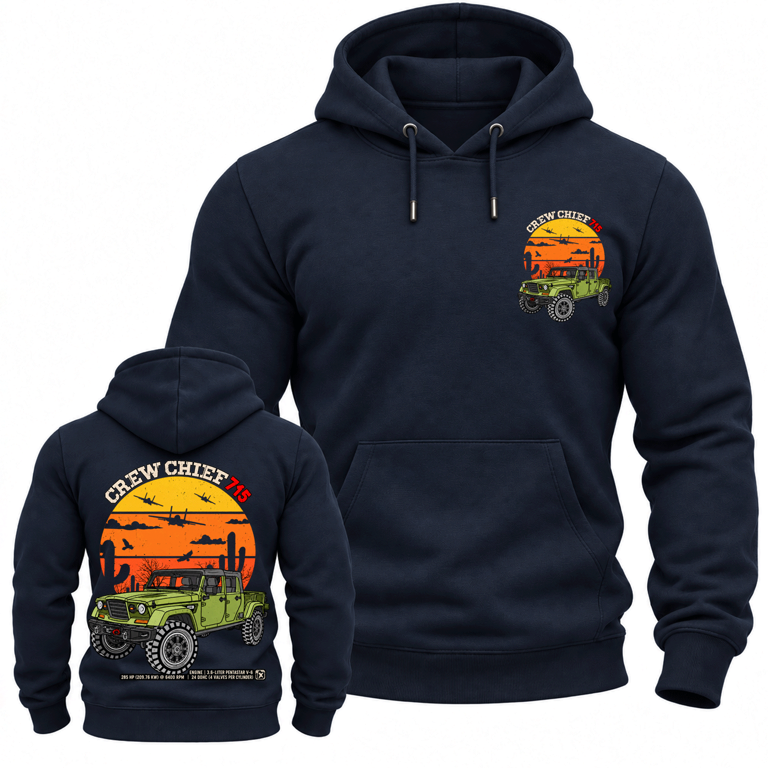 4x4 Military Pickup Truck Cotton Hoodie