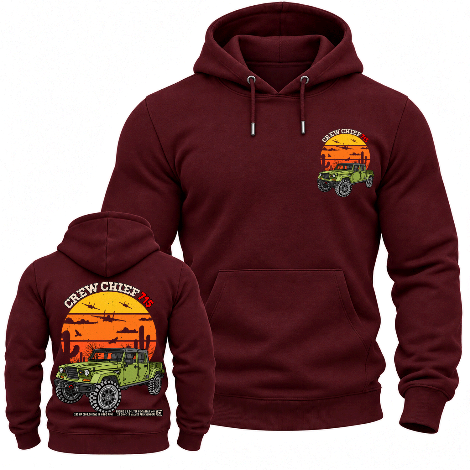 4x4 Military Pickup Truck Cotton Hoodie