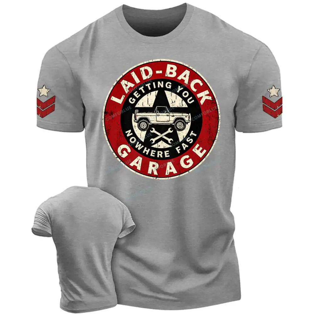 Laid-Back Garage Vintage Off-Road Cotton T-Shirt