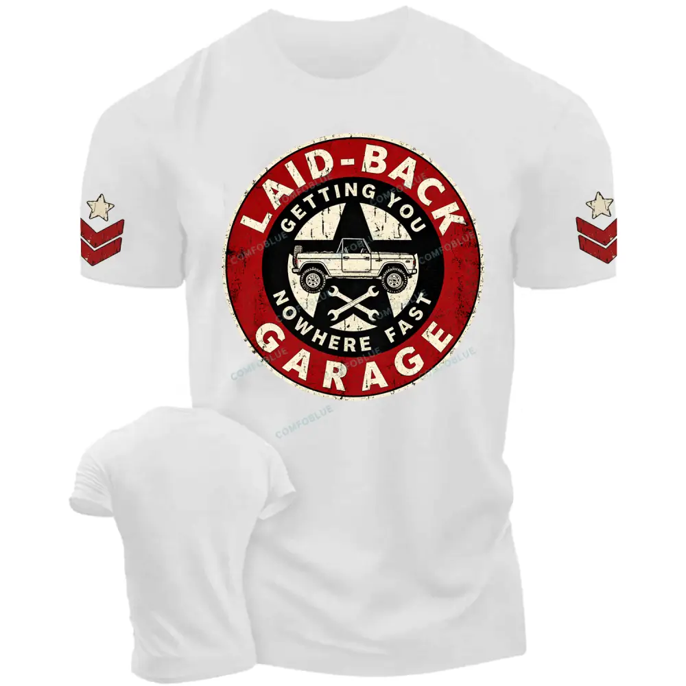 Laid-Back Garage Vintage Off-Road Cotton T-Shirt
