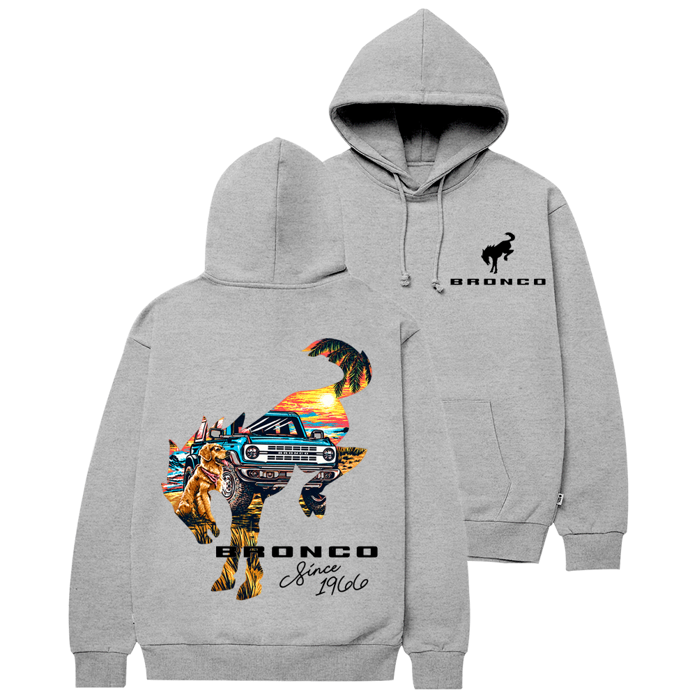 Bronco Sunset Adventure Horse Dog F0rd Cotton Hoodie