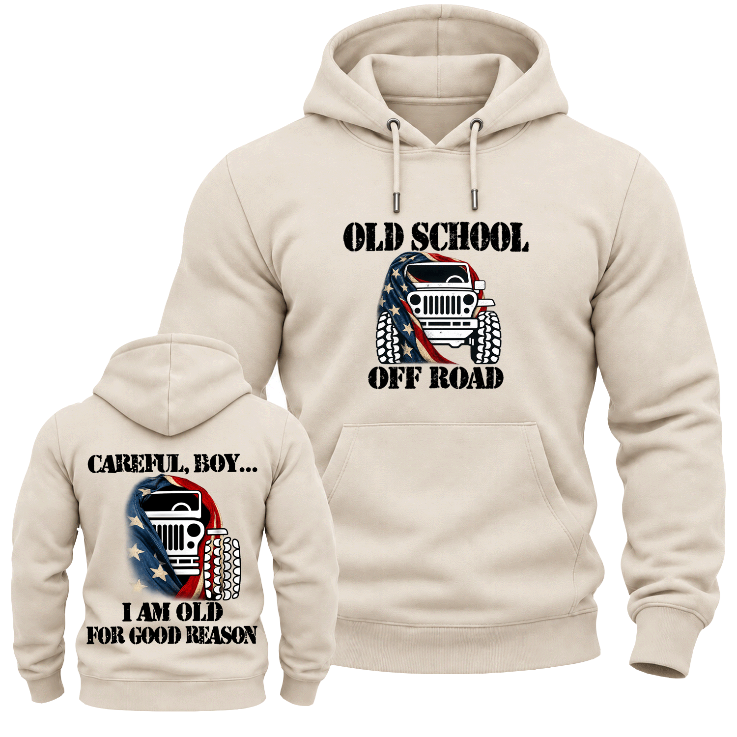 CAREFUL, BOY… I AM OLD FOR GOOD REASON Cotton Hoodie