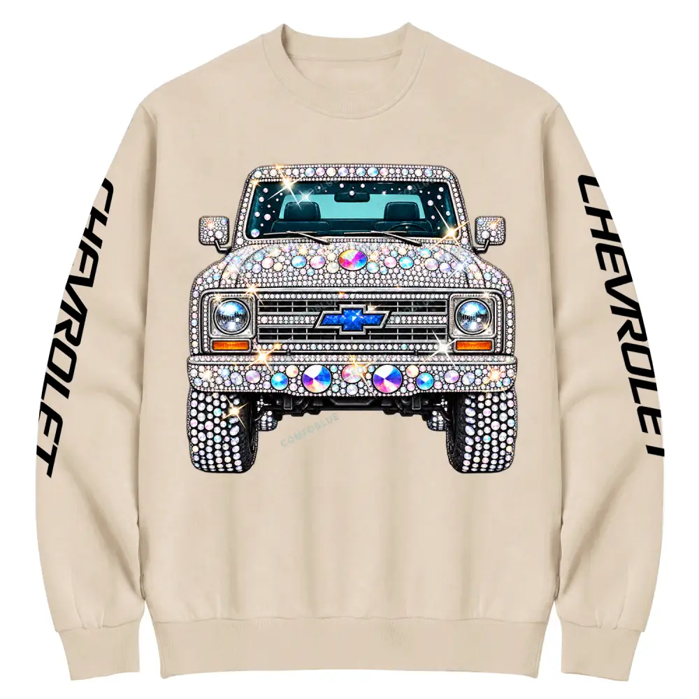 Bling Sparkle Rhinestone K5 Blazer Chevvvy Cotton Sweatshirt