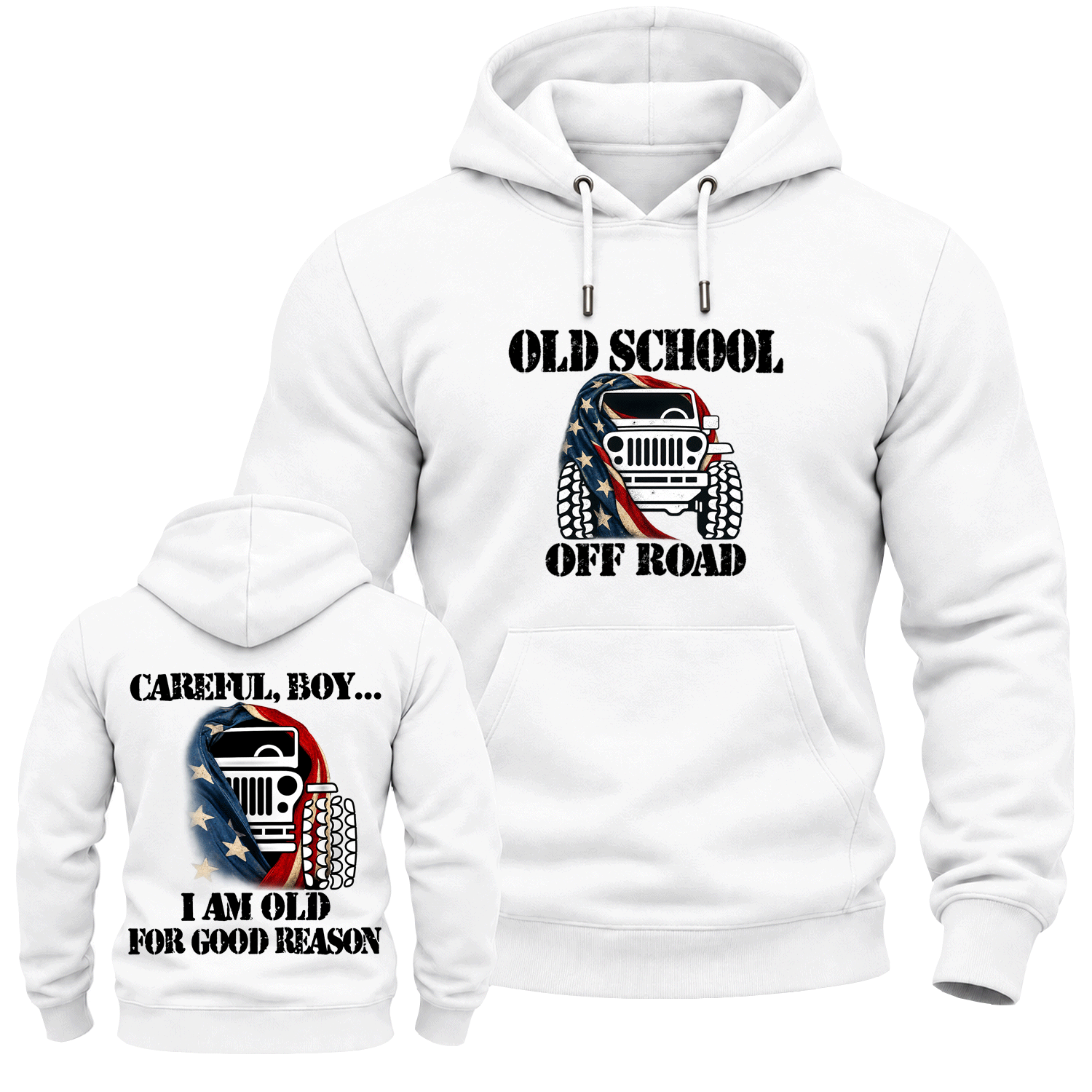 CAREFUL, BOY… I AM OLD FOR GOOD REASON Cotton Hoodie