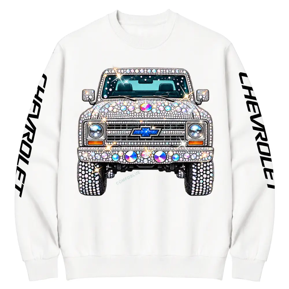 Bling Sparkle Rhinestone K5 Blazer Chevvvy Cotton Sweatshirt