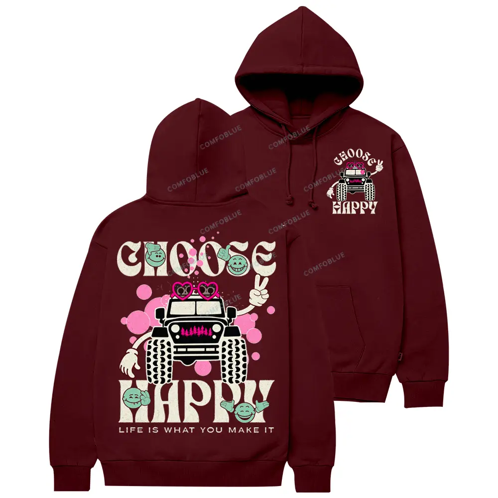 Choose Happy – Life Is What You Make It Offroad Cotton Hoodie