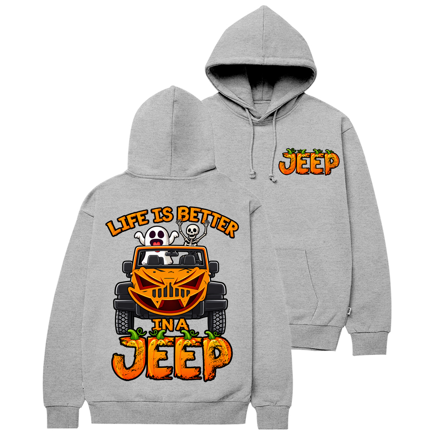 Life Is Better Jp Pumpkin Halloween Cotton Hoodie