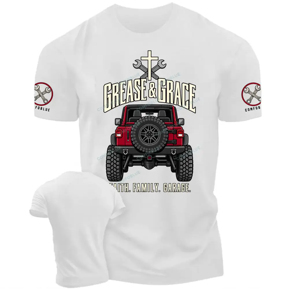 Grease & Grace Faith Family Garage Cotton T-shirt