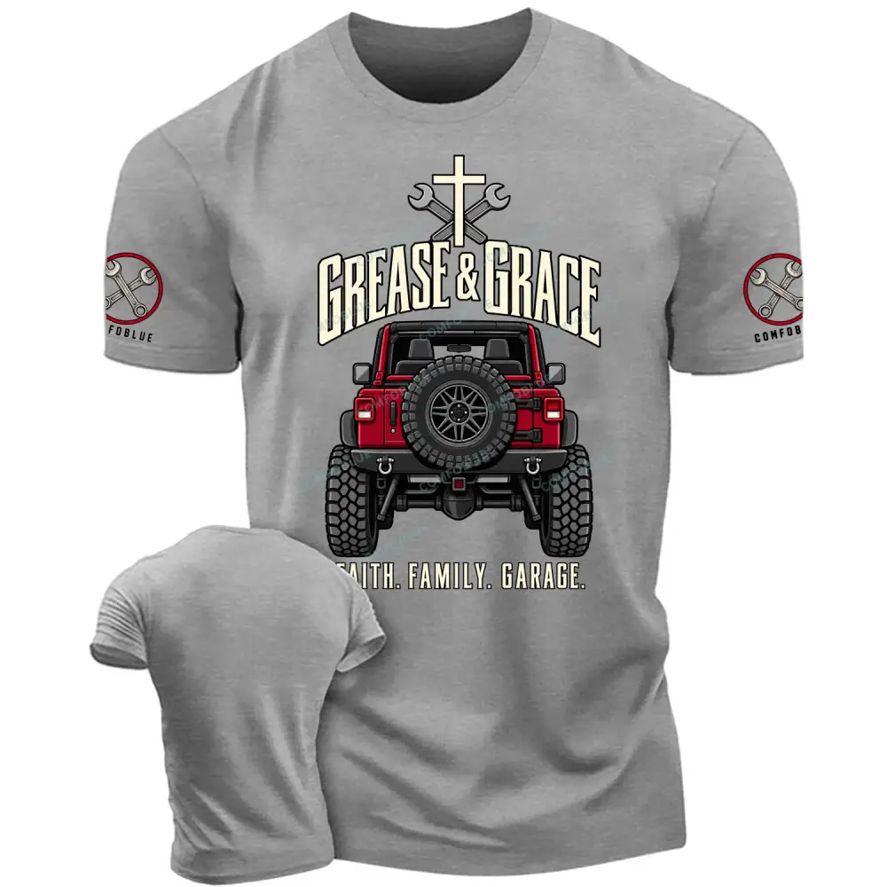 Grease & Grace Faith Family Garage Cotton T-shirt