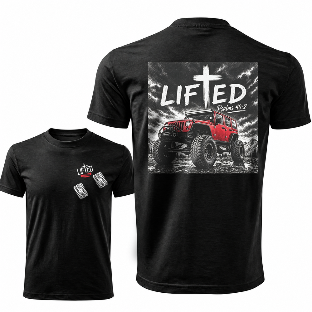 "LIFTED" Cross Offroad Bible Verse Unisex T-shirt 