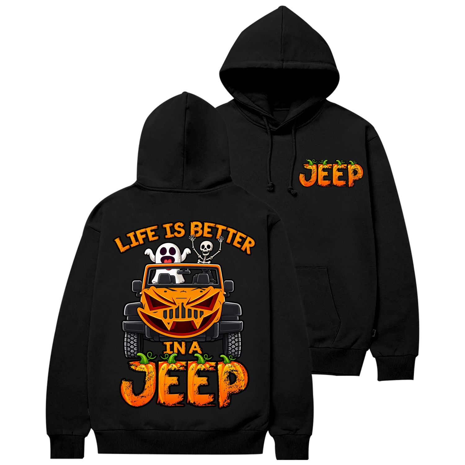 Life Is Better Jp Pumpkin Halloween Cotton Hoodie