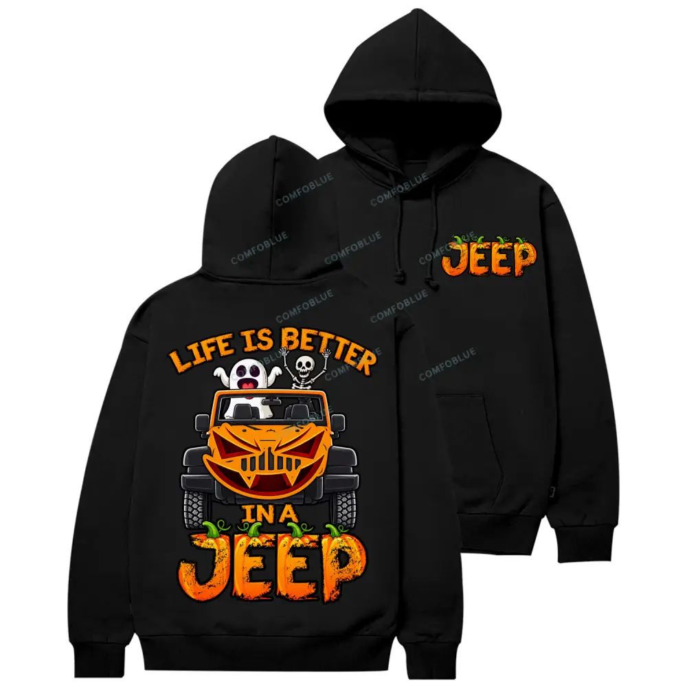 Life Is Better Jp Pumpkin Halloween Cotton Hoodie