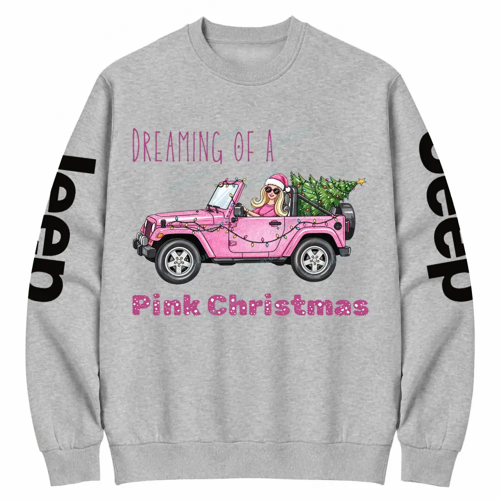 Pink Christmas Beach Jp Clipart Cotton Sweatshirt