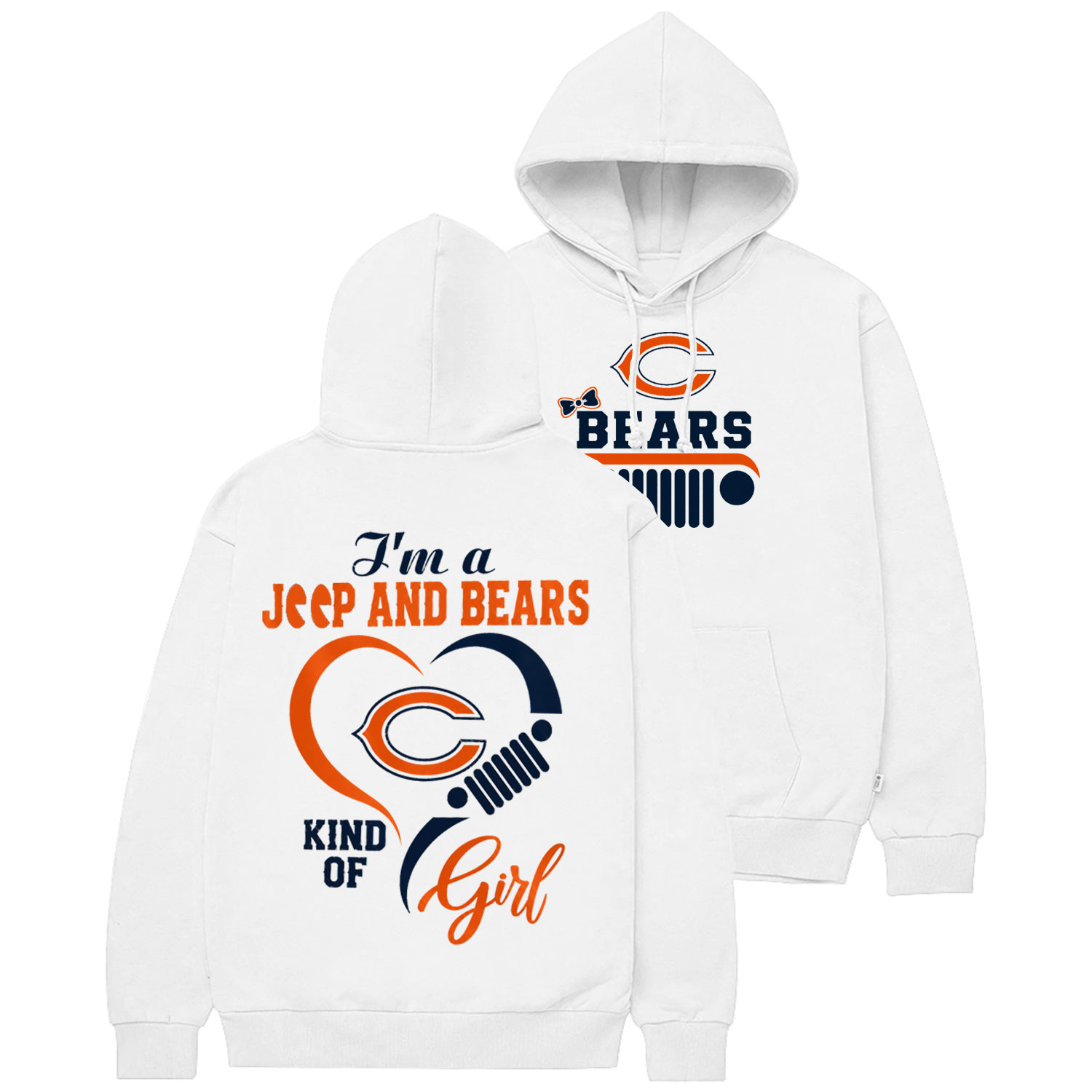 Chicago Bears I’m A Jp And Cowboys Girl Cotton Hoodie