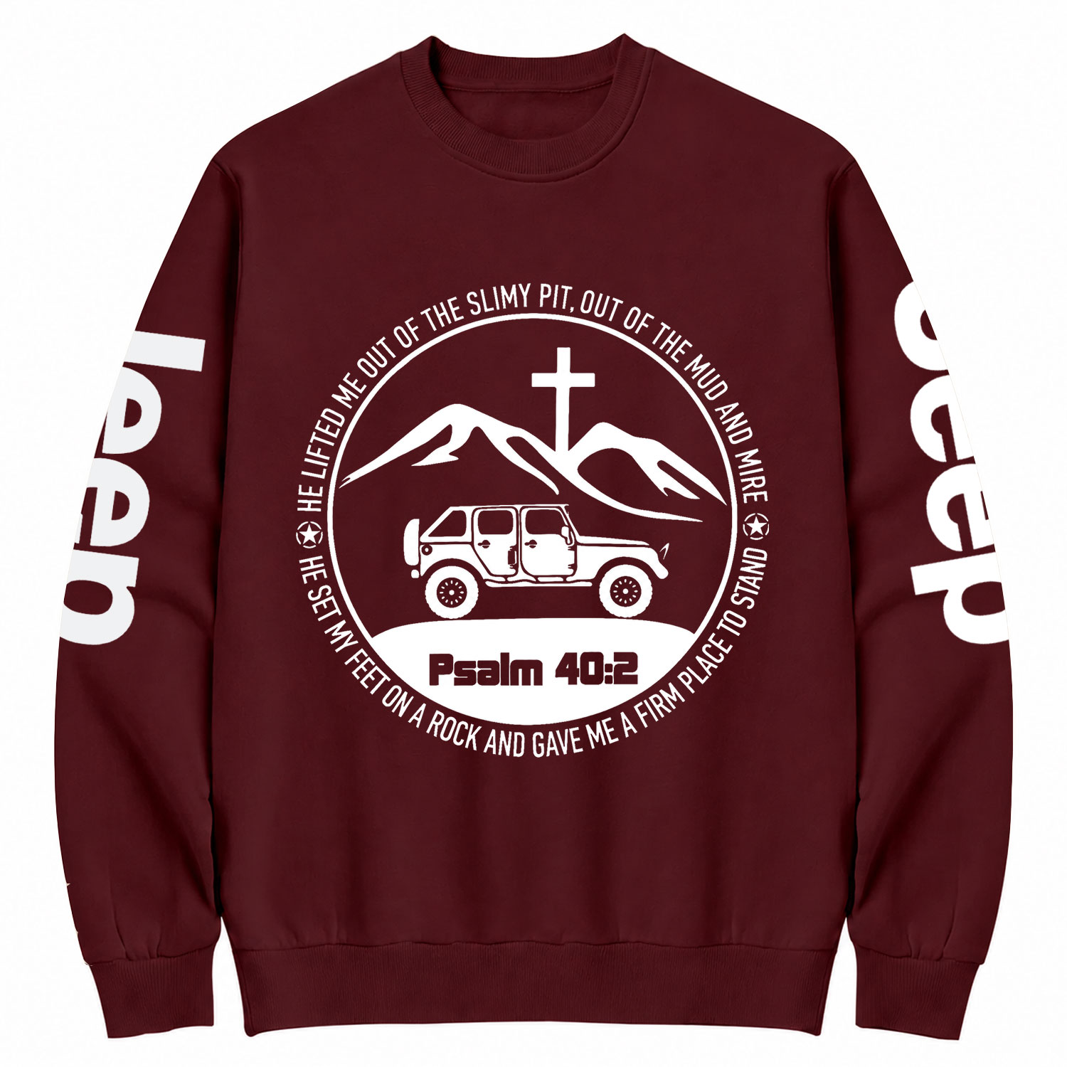 Jp Wrangler Bible Verse Psalm 40:2 Cotton Sweatshirt