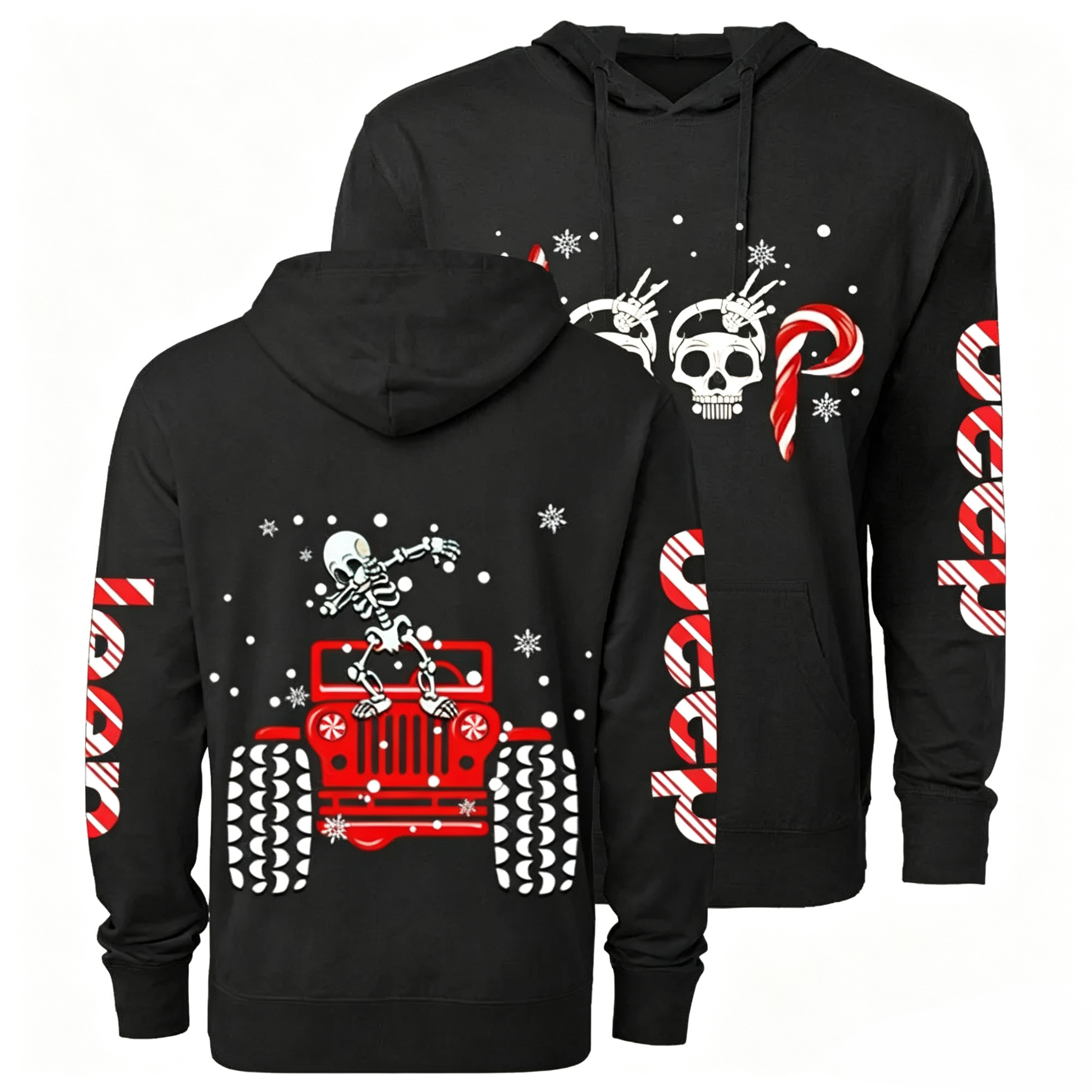 Candy Cane Skull Dancing Merry Jp Casual Hoodie