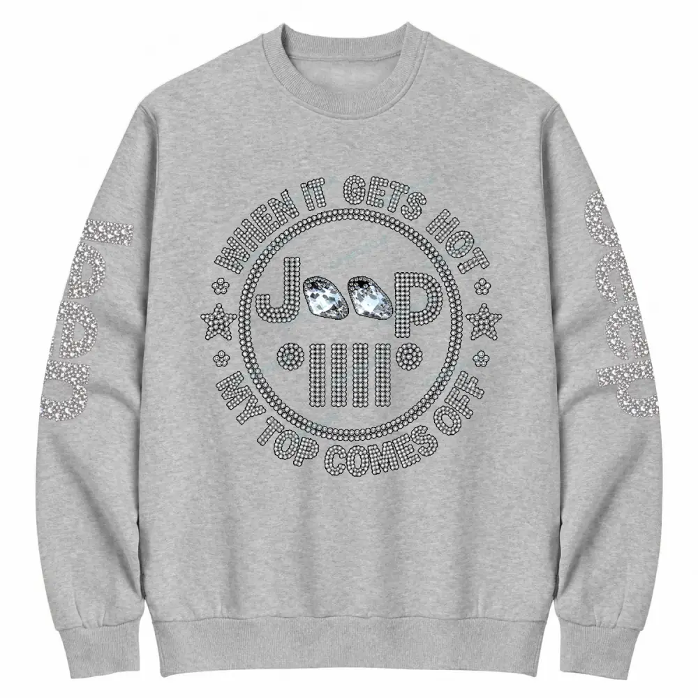 Bling Car Born To Sparkle Built To Roam Cotton Sweatshirt