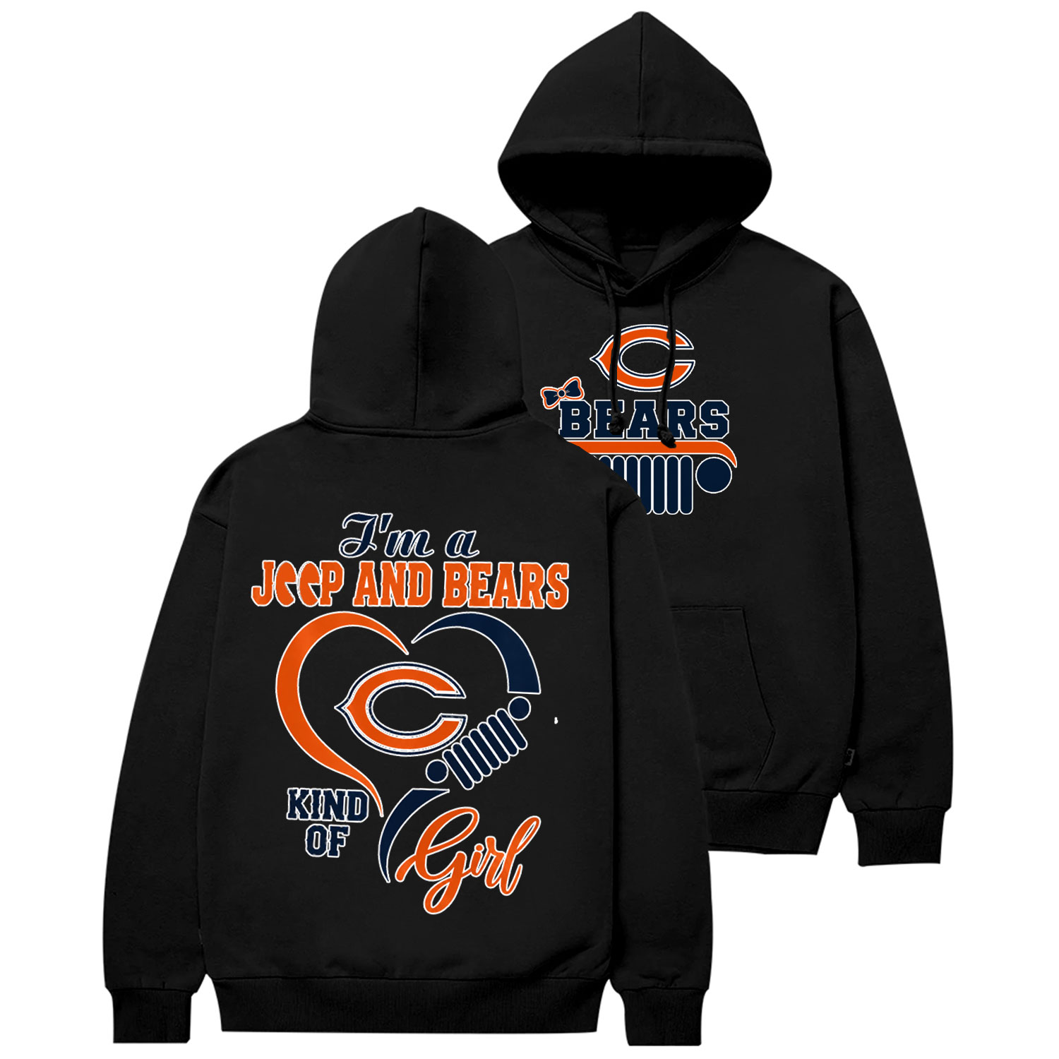 Chicago Bears I’m A Jp And Cowboys Girl Cotton Hoodie