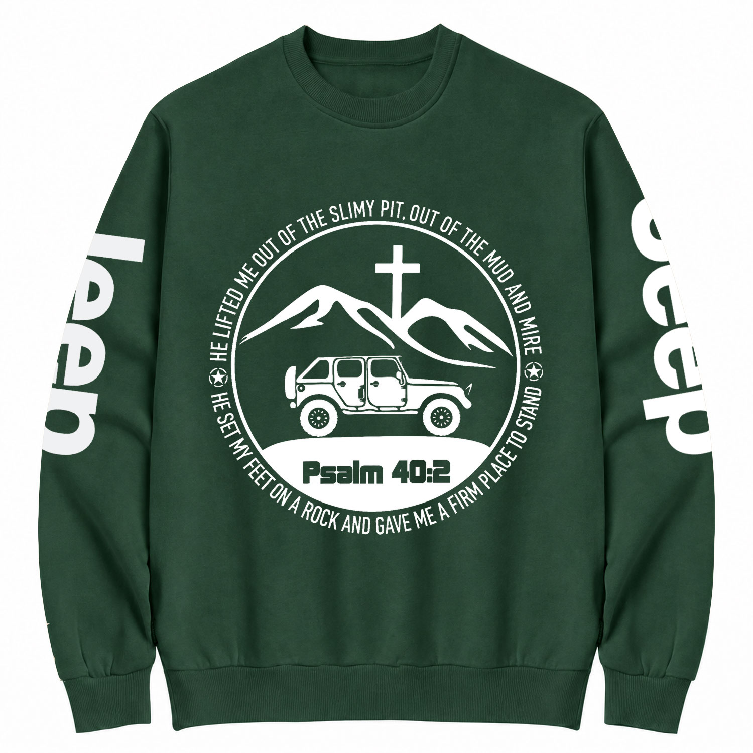 Jp Wrangler Bible Verse Psalm 40:2 Cotton Sweatshirt