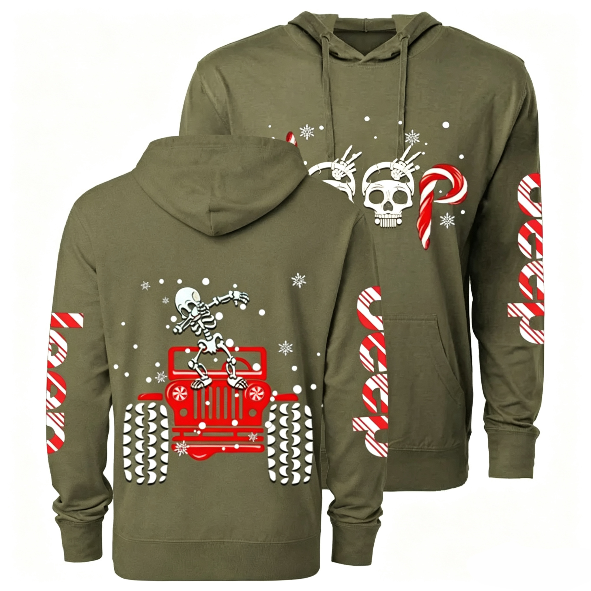 Candy Cane Skull Dancing Merry Jp Casual Hoodie