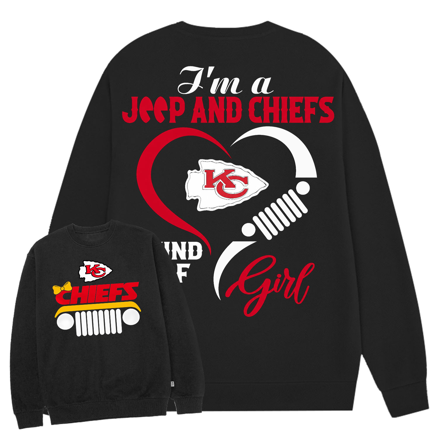 Kansas City Chiefs I’m A Jp And Cowboys Girl Cotton Sweatshirt
