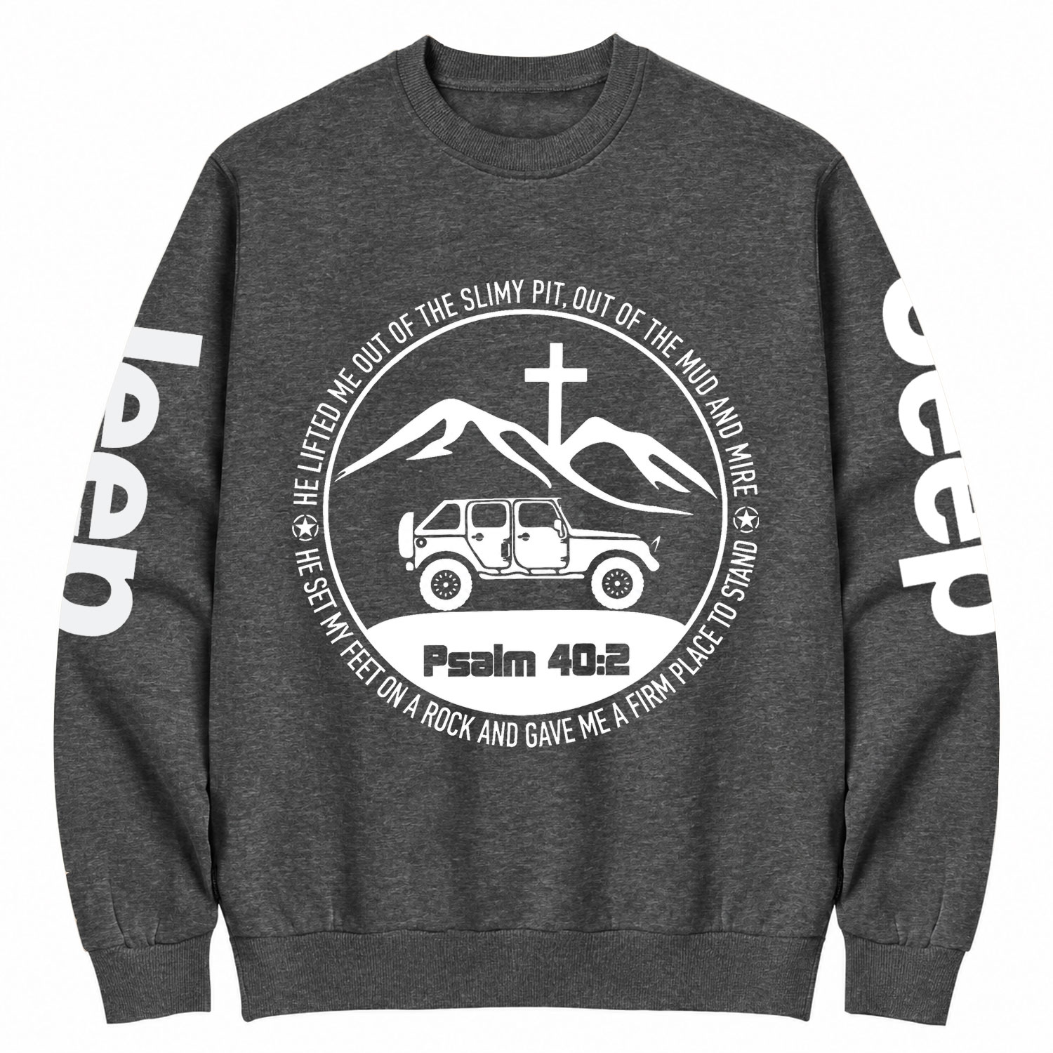 Jp Wrangler Bible Verse Psalm 40:2 Cotton Sweatshirt