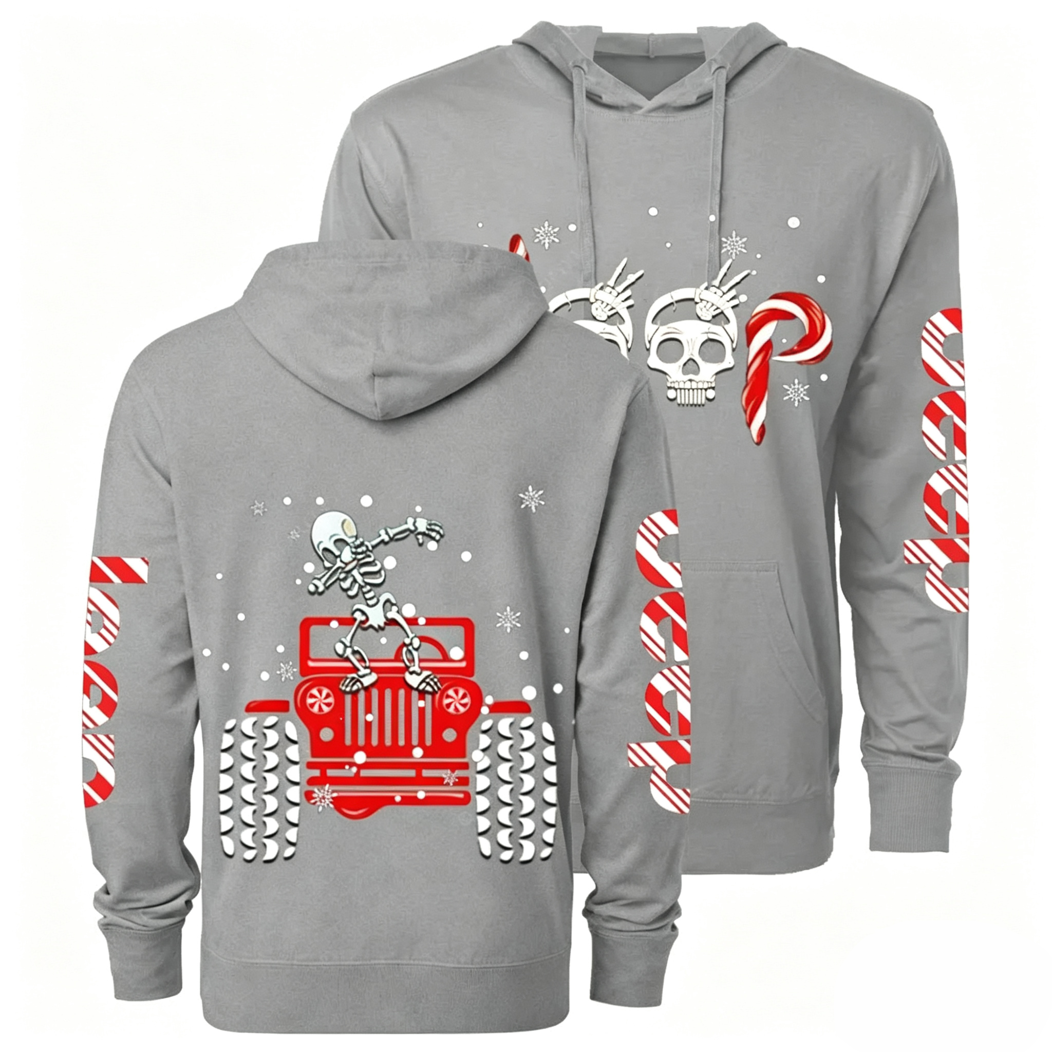 Candy Cane Skull Dancing Merry Jp Casual Hoodie