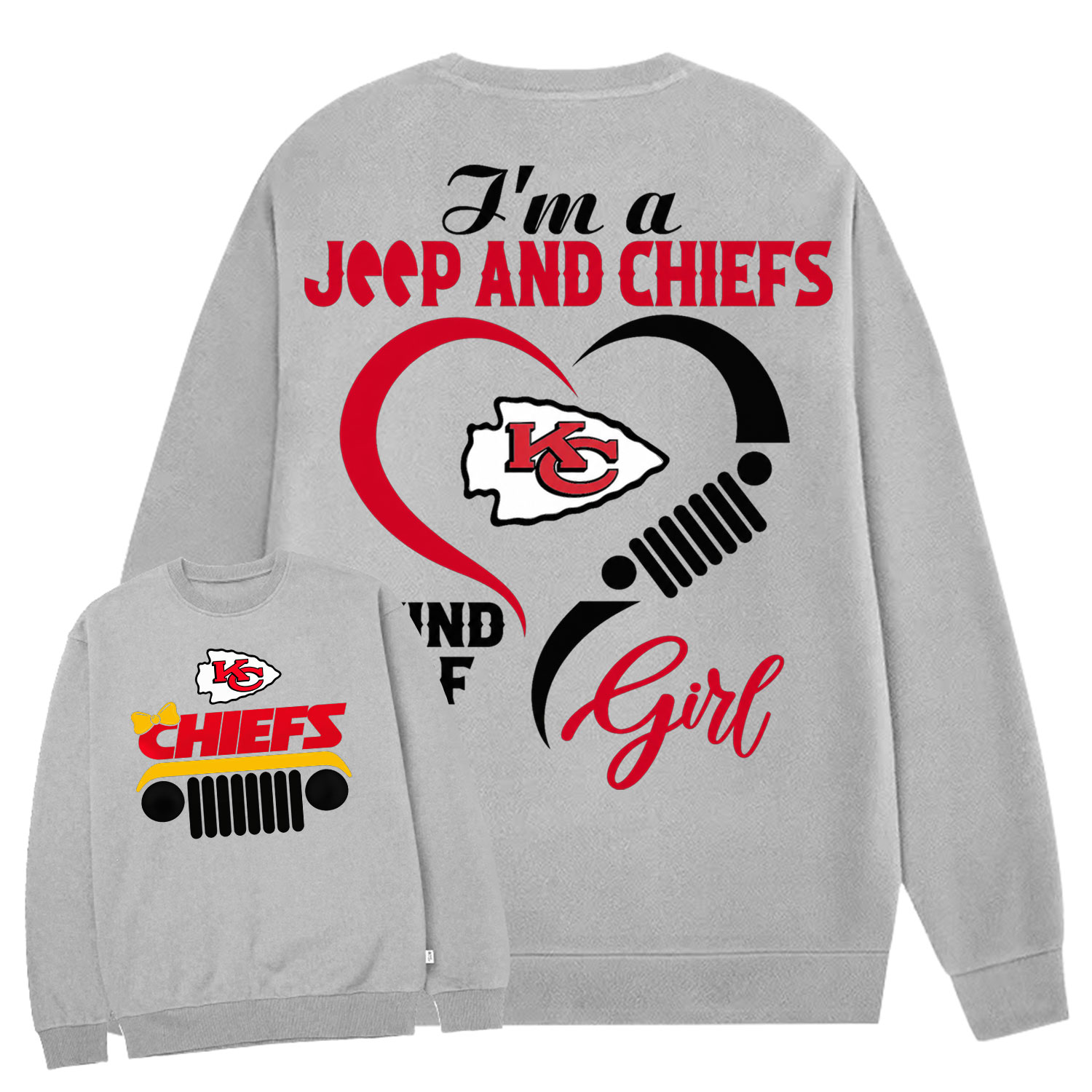 Kansas City Chiefs I’m A Jp And Cowboys Girl Cotton Sweatshirt