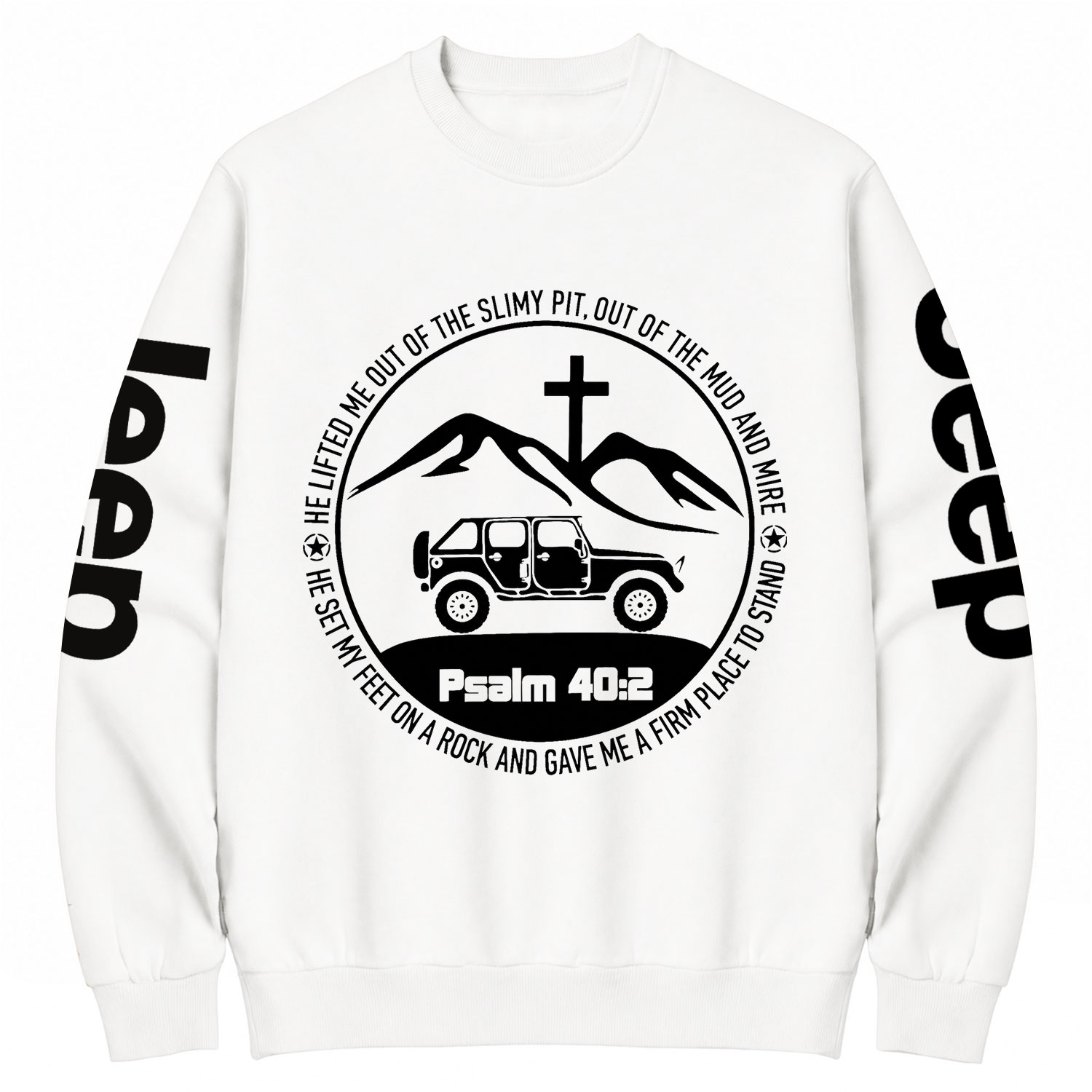 Jp Wrangler Bible Verse Psalm 40:2 Cotton Sweatshirt